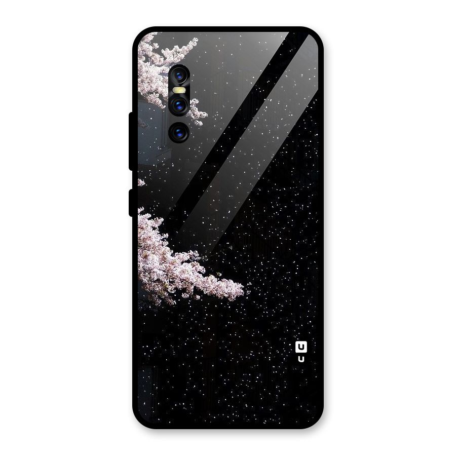 Beautiful Night Sky Flowers Glass Back Case for Vivo V15 Pro
