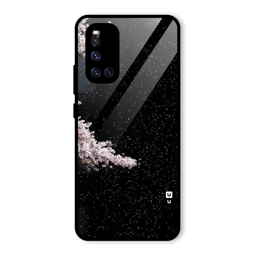 Beautiful Night Sky Flowers Glass Back Case for Vivo V19