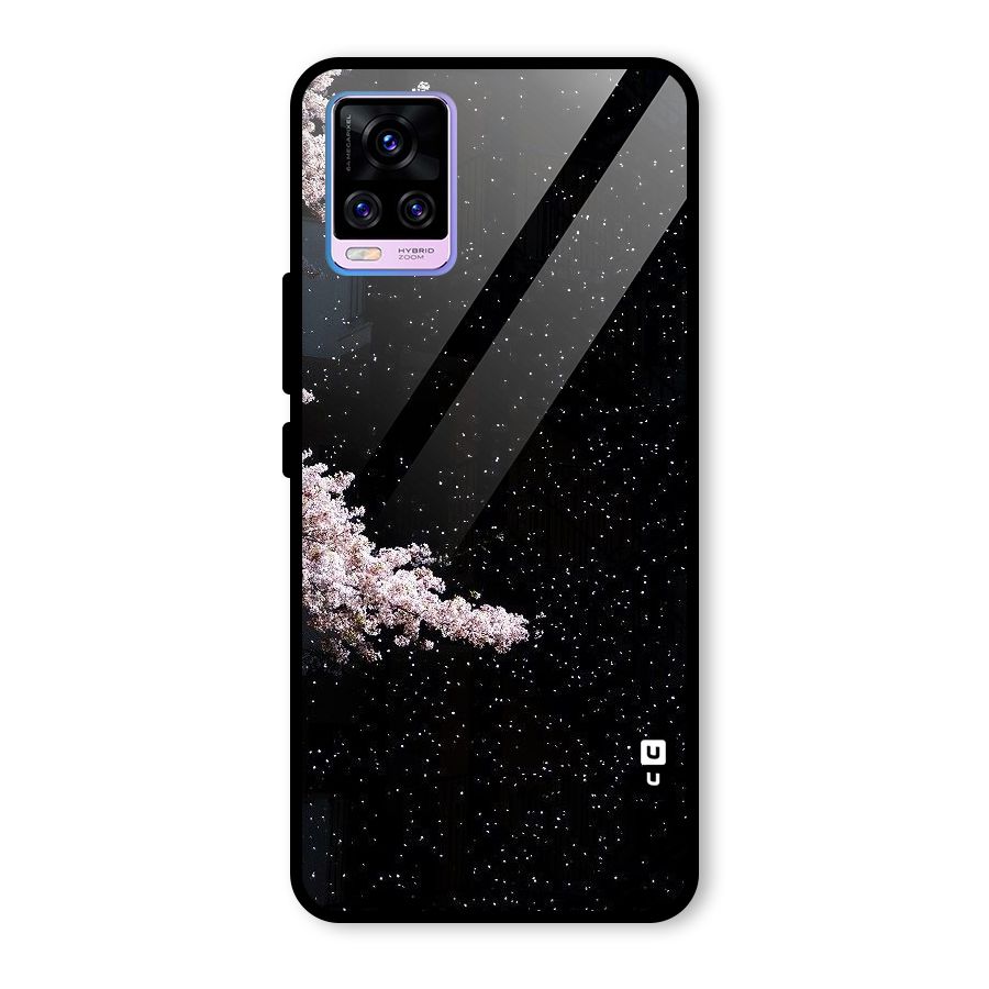 Beautiful Night Sky Flowers Glass Back Case for Vivo V20 Pro
