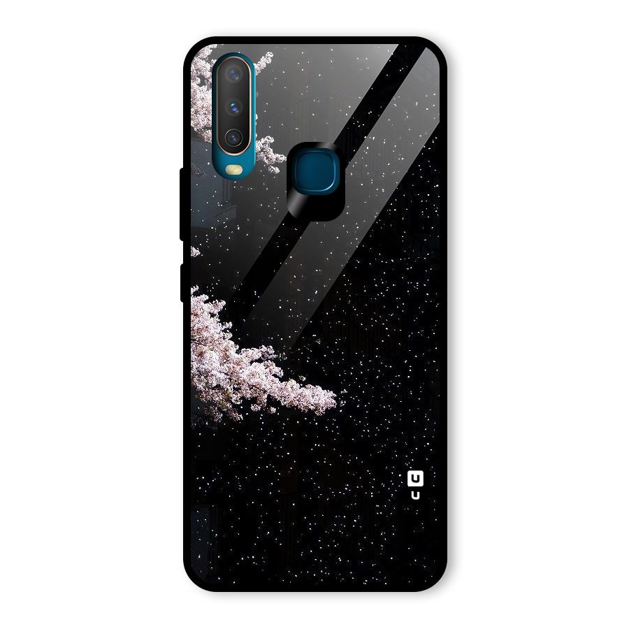 Beautiful Night Sky Flowers Glass Back Case for Vivo Y17