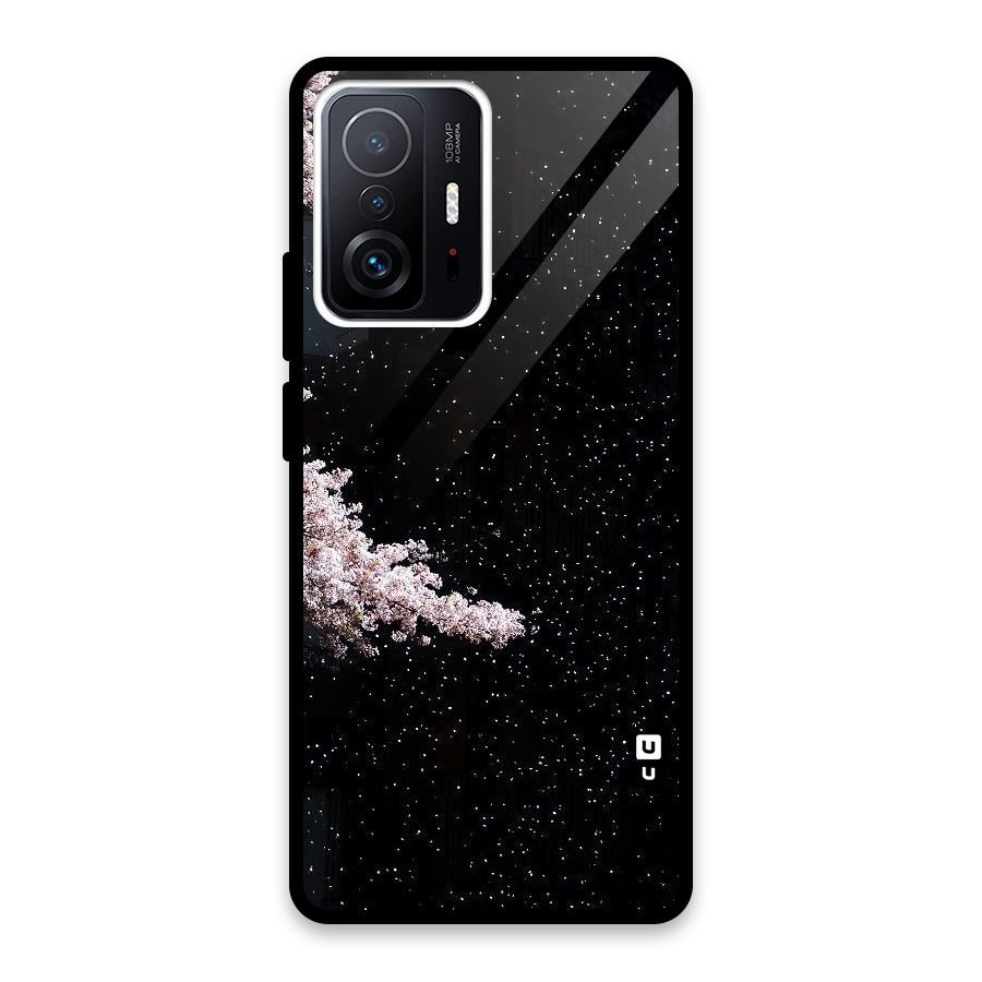 Beautiful Night Sky Flowers Glass Back Case for Xiaomi 11T Pro