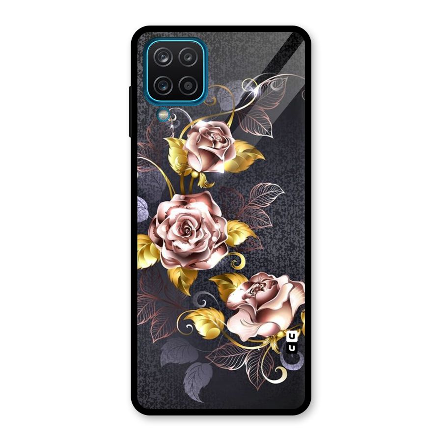 Beautiful Old Floral Design Glass Back Case for Galaxy A12