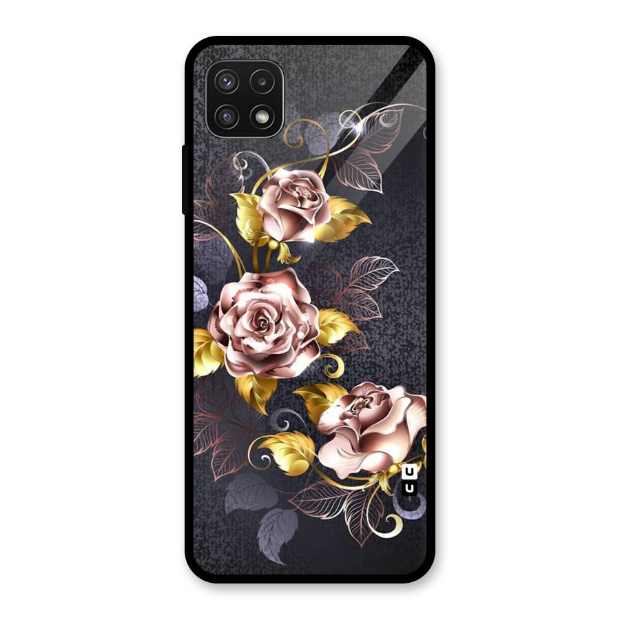 Beautiful Old Floral Design Glass Back Case for Galaxy A22 5G