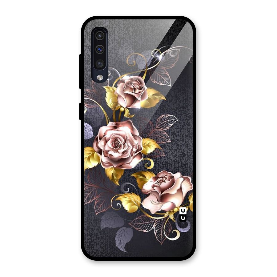Beautiful Old Floral Design Glass Back Case for Galaxy A30s