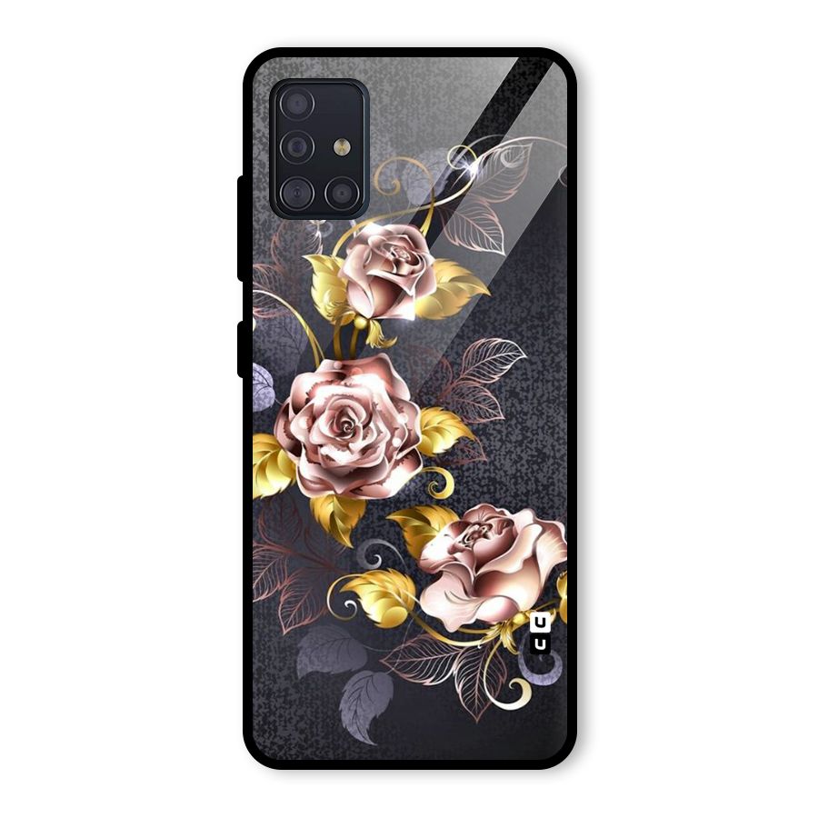 Beautiful Old Floral Design Glass Back Case for Galaxy A51