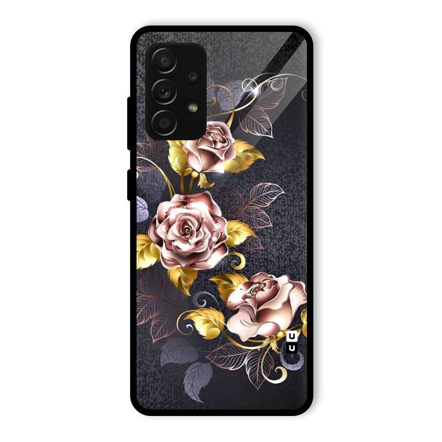Beautiful Old Floral Design Glass Back Case for Galaxy A53 5G