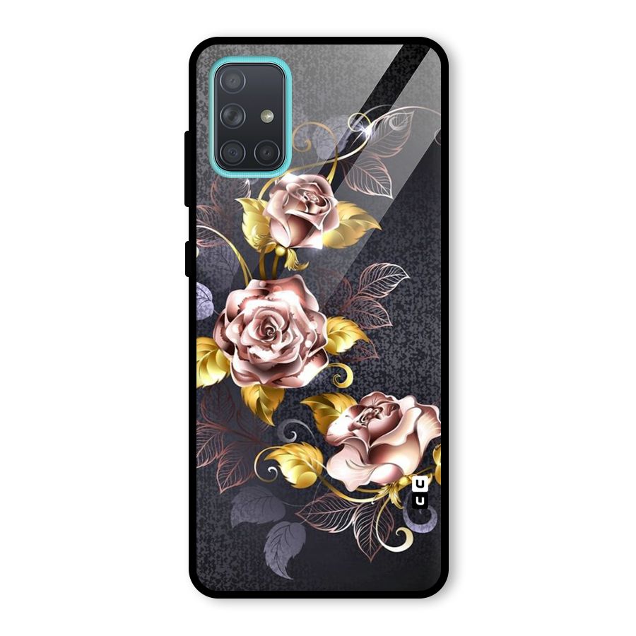 Beautiful Old Floral Design Glass Back Case for Galaxy A71