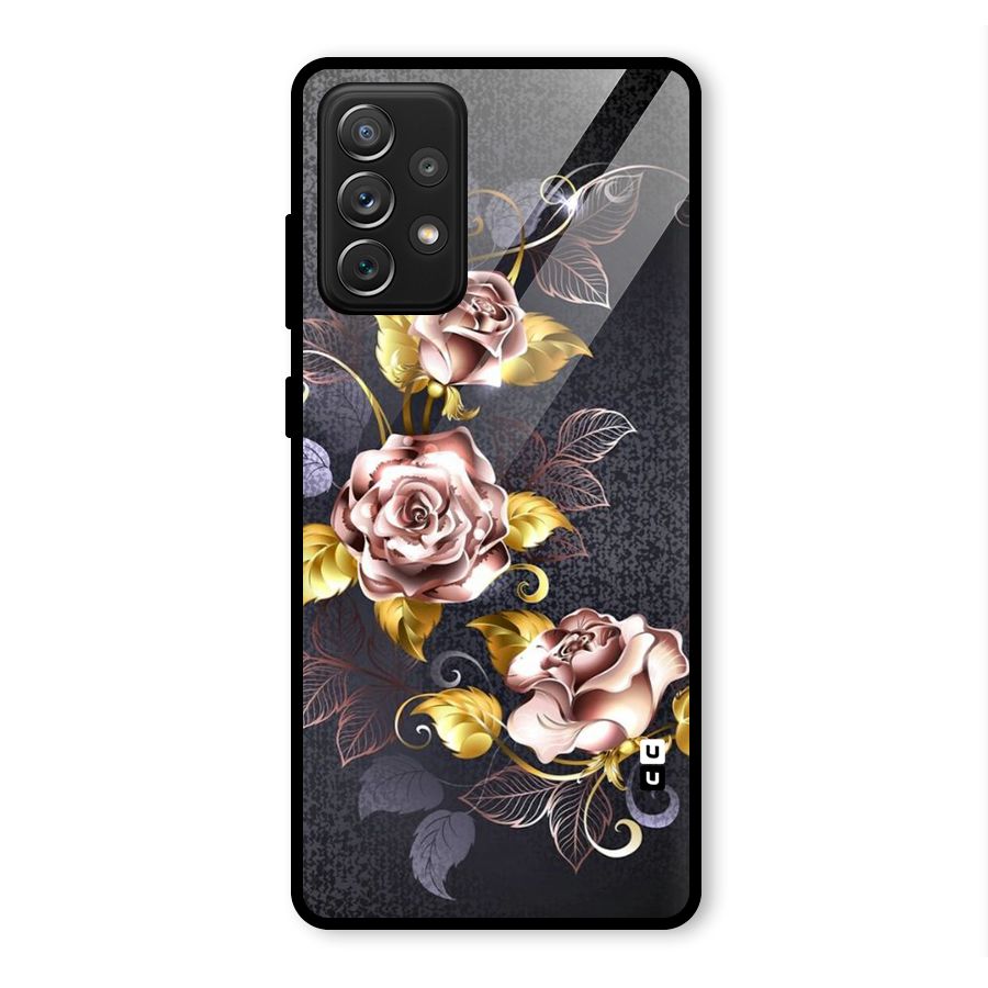 Beautiful Old Floral Design Glass Back Case for Galaxy A72