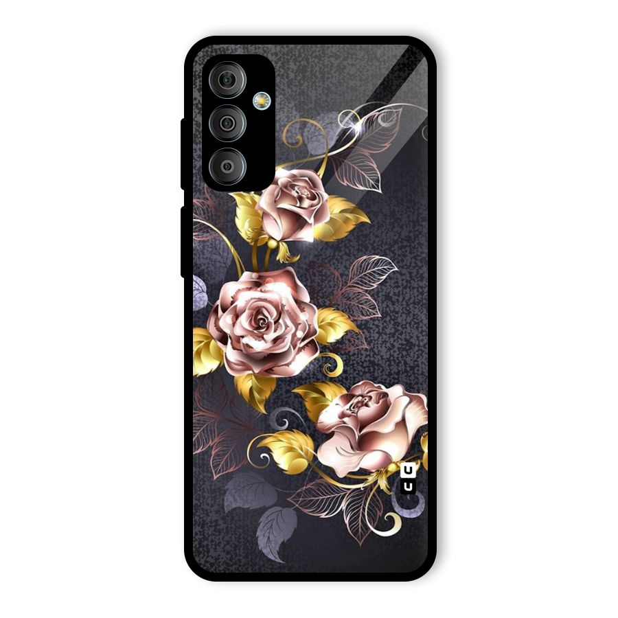 Beautiful Old Floral Design Glass Back Case for Galaxy F23