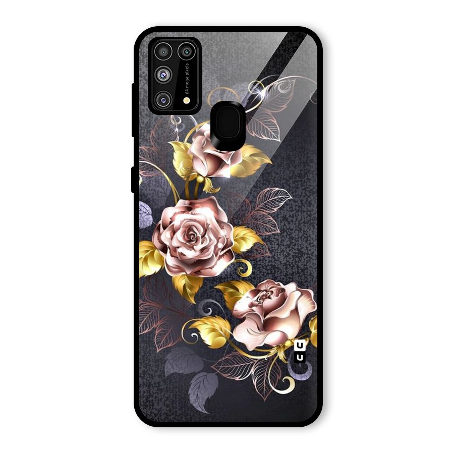 Beautiful Old Floral Design Glass Back Case for Galaxy F41