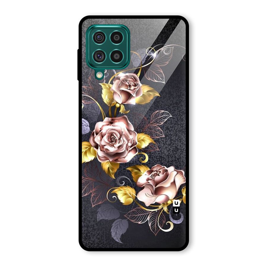 Beautiful Old Floral Design Glass Back Case for Galaxy F62