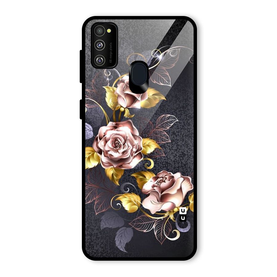 Beautiful Old Floral Design Glass Back Case for Galaxy M21