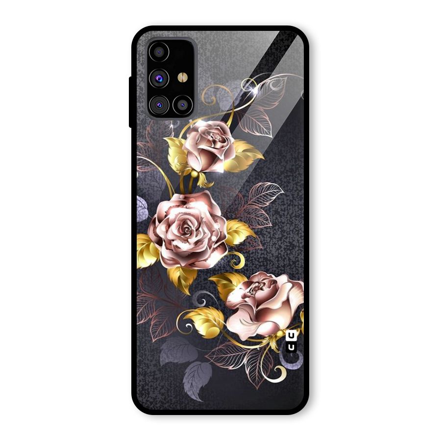 Beautiful Old Floral Design Glass Back Case for Galaxy M31s