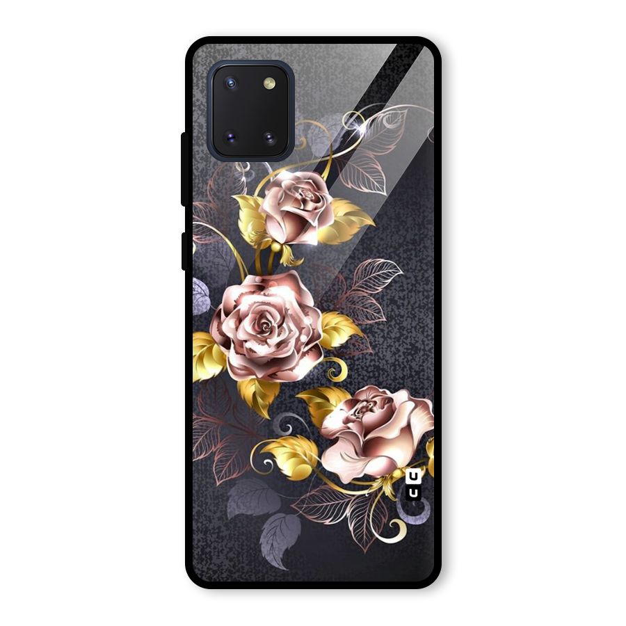 Beautiful Old Floral Design Glass Back Case for Galaxy Note 10 Lite