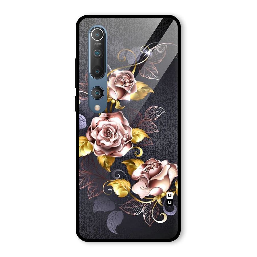 Beautiful Old Floral Design Glass Back Case for Mi 10