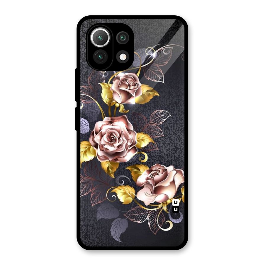 Beautiful Old Floral Design Glass Back Case for Mi 11 Lite NE 5G