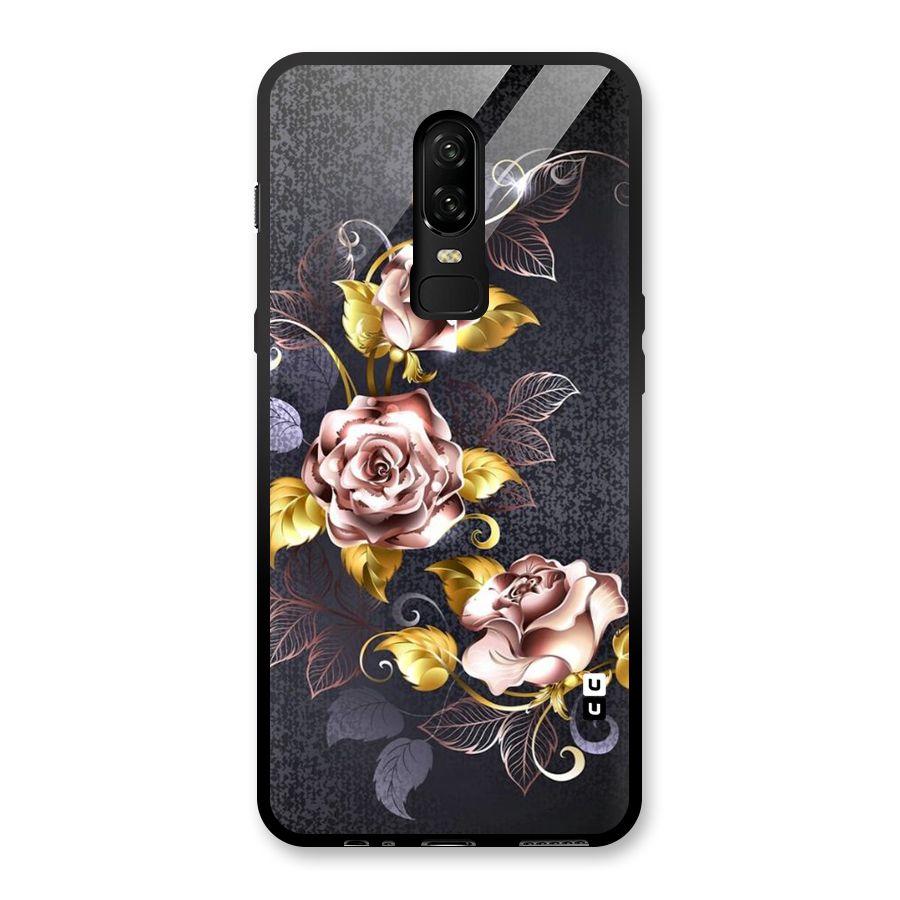 Beautiful Old Floral Design Glass Back Case for OnePlus 6