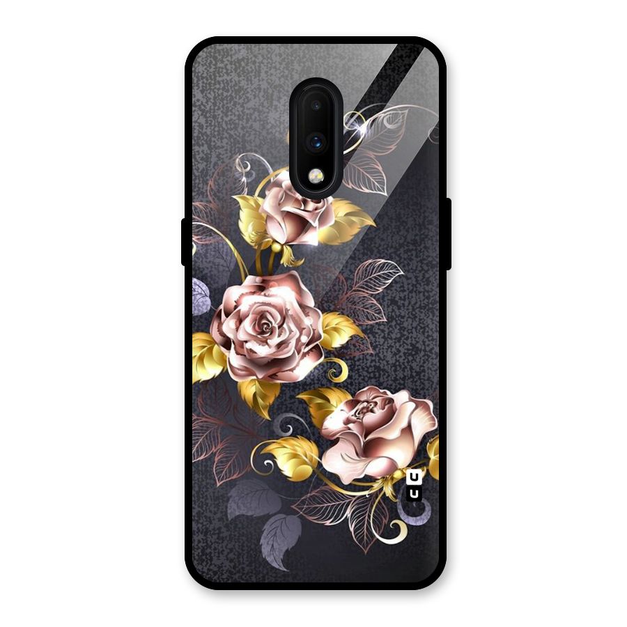 Beautiful Old Floral Design Glass Back Case for OnePlus 7