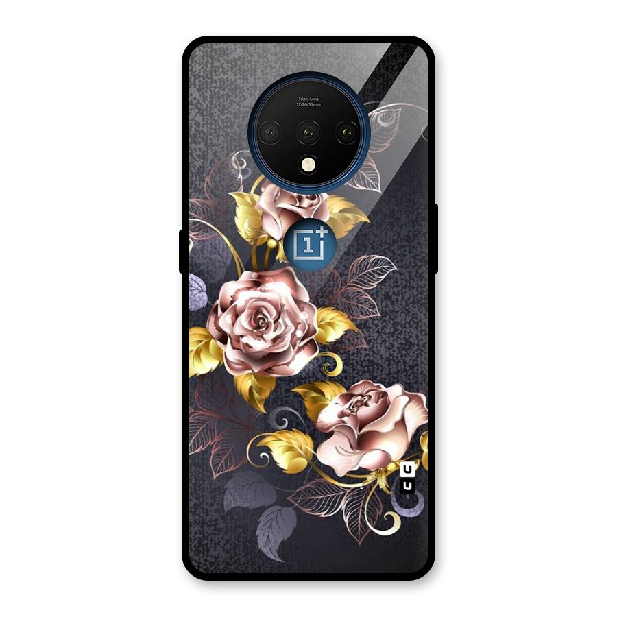 Beautiful Old Floral Design Glass Back Case for OnePlus 7T