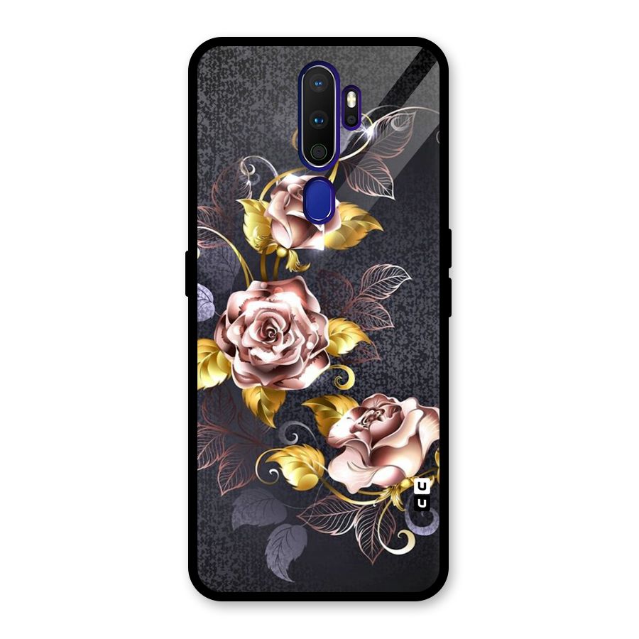 Beautiful Old Floral Design Glass Back Case for Oppo A9 (2020)