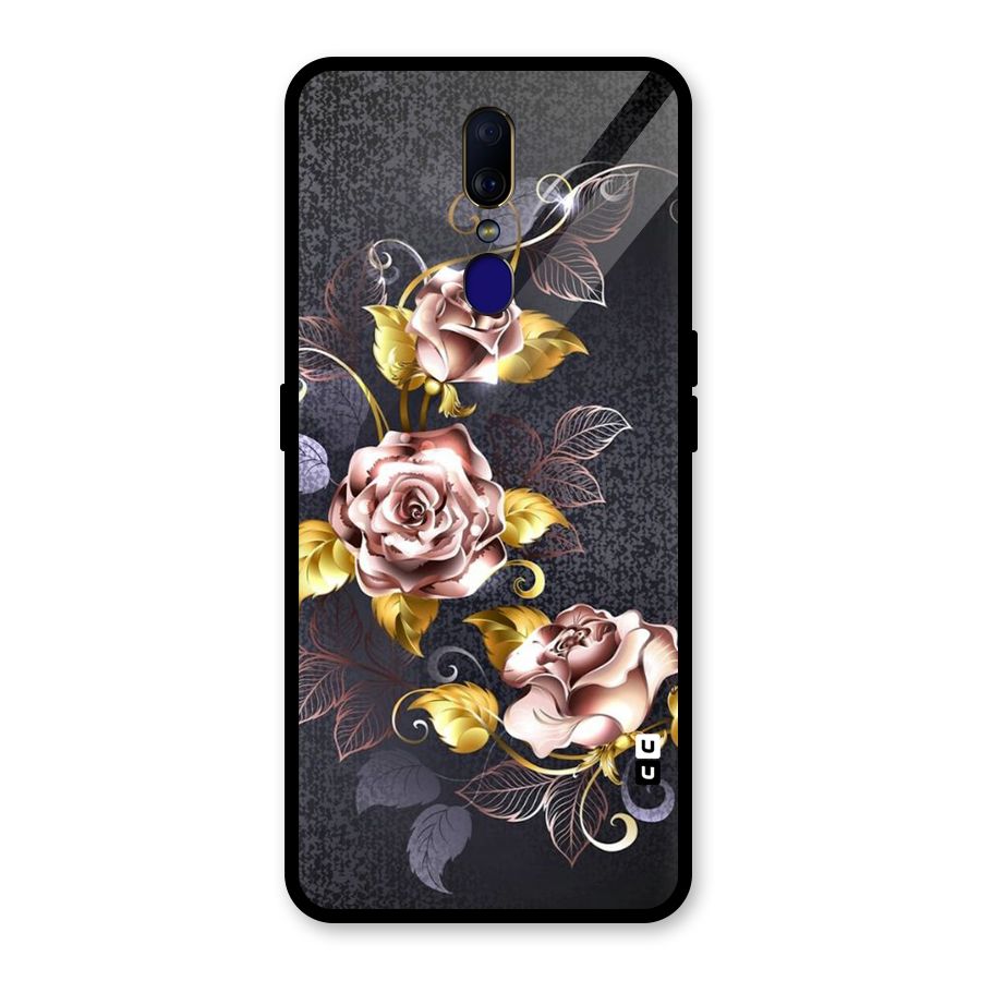 Beautiful Old Floral Design Glass Back Case for Oppo F11