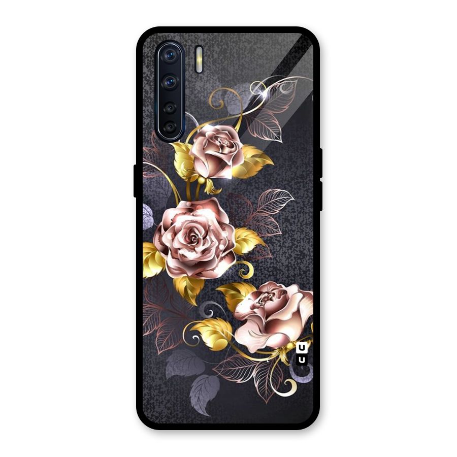 Beautiful Old Floral Design Glass Back Case for Oppo F15