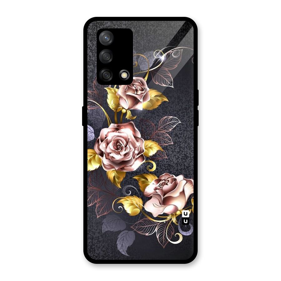 Beautiful Old Floral Design Glass Back Case for Oppo F19