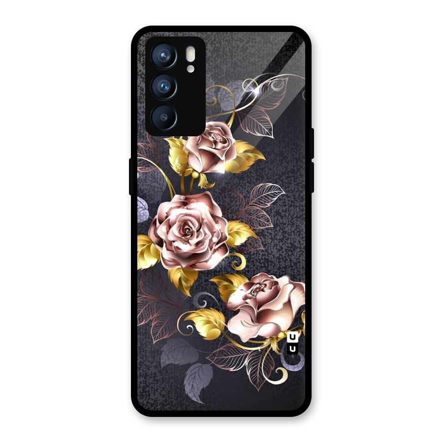 Beautiful Old Floral Design Glass Back Case for Oppo Reno6 5G