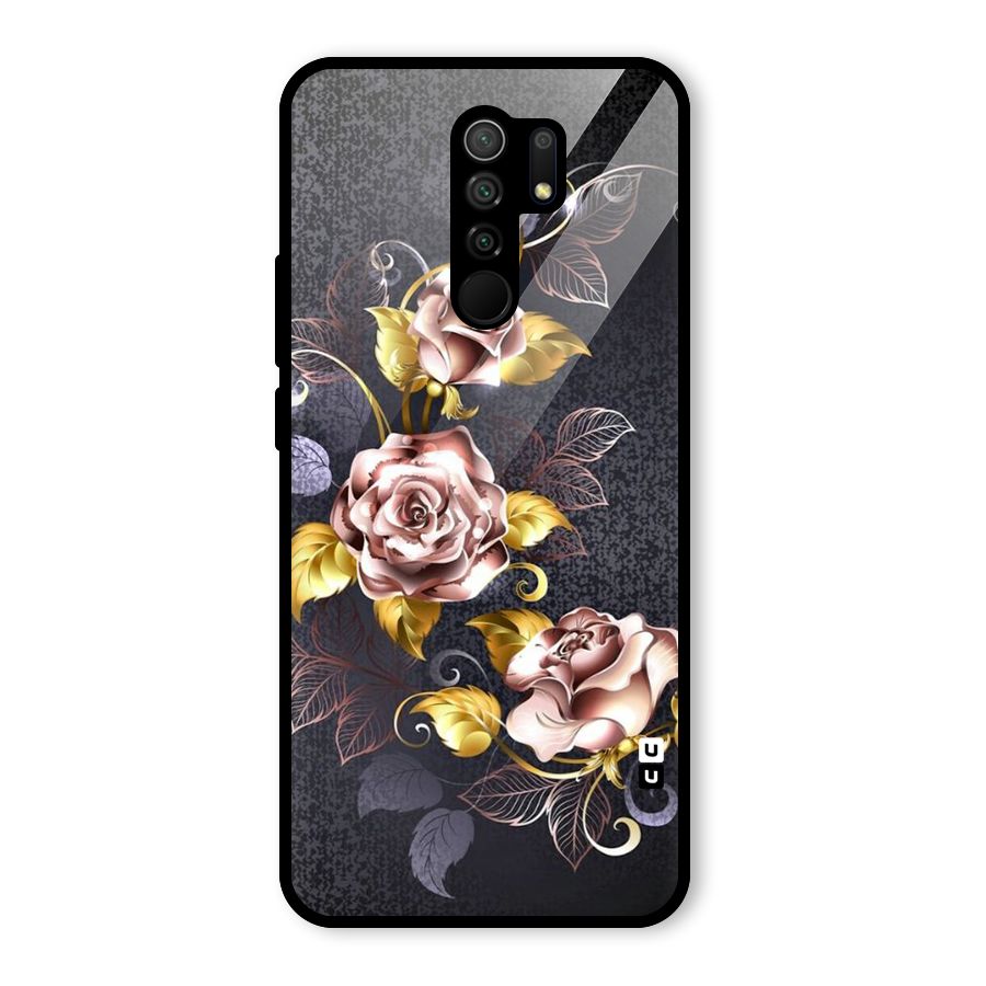 Beautiful Old Floral Design Glass Back Case for Poco M2