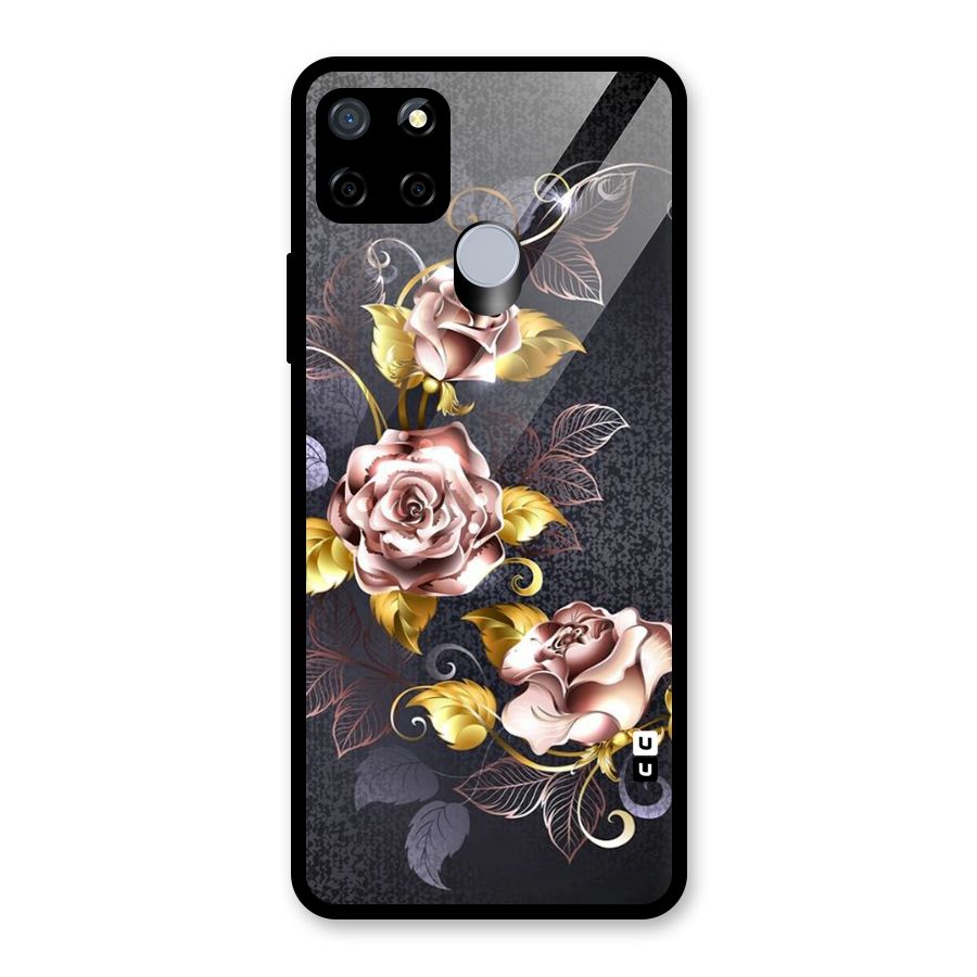 Beautiful Old Floral Design Glass Back Case for Realme C15