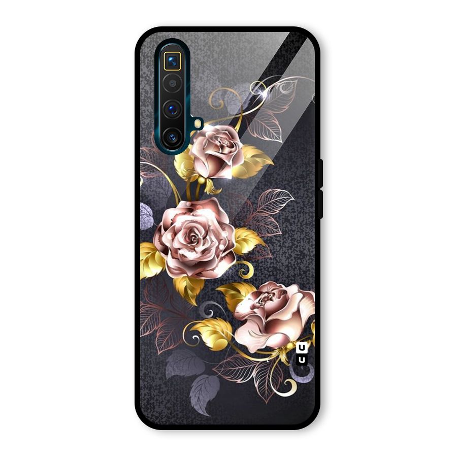 Beautiful Old Floral Design Glass Back Case for Realme X3