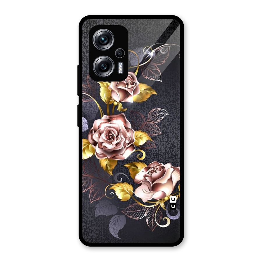 Beautiful Old Floral Design Glass Back Case for Redmi K50i