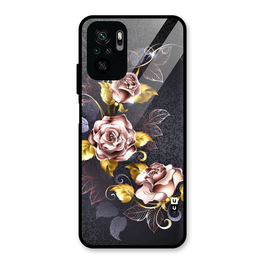 Beautiful Old Floral Design Glass Back Case for Redmi Note 10S