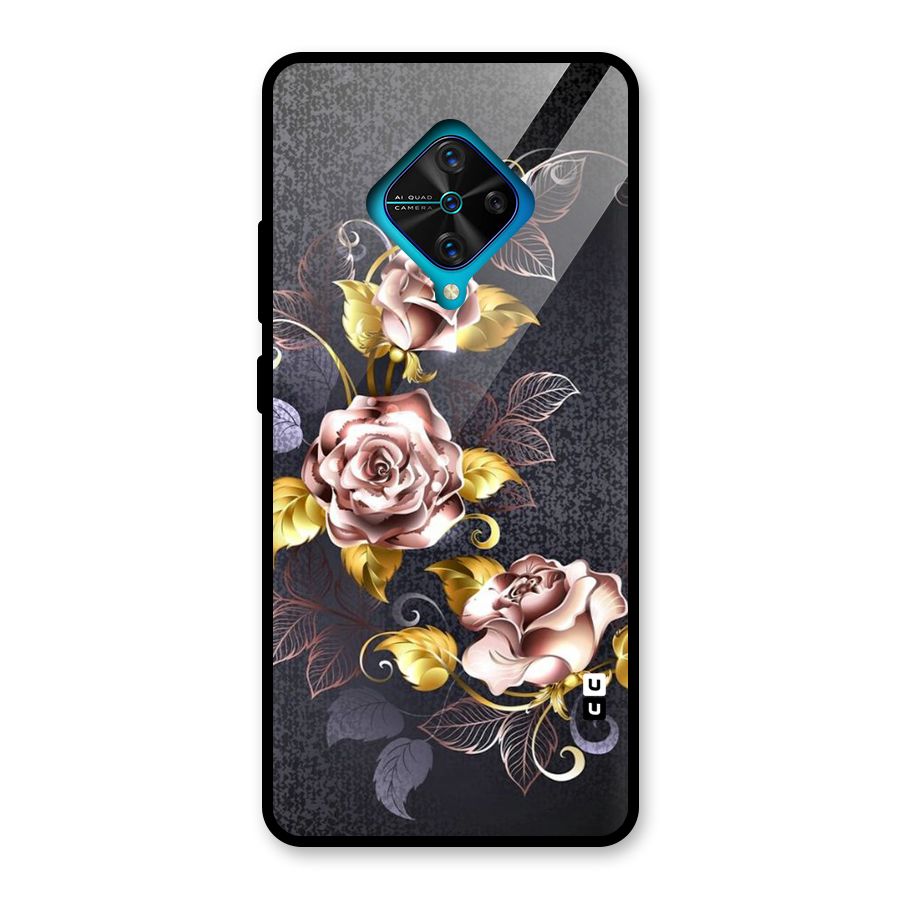 Beautiful Old Floral Design Glass Back Case for Vivo S1 Pro