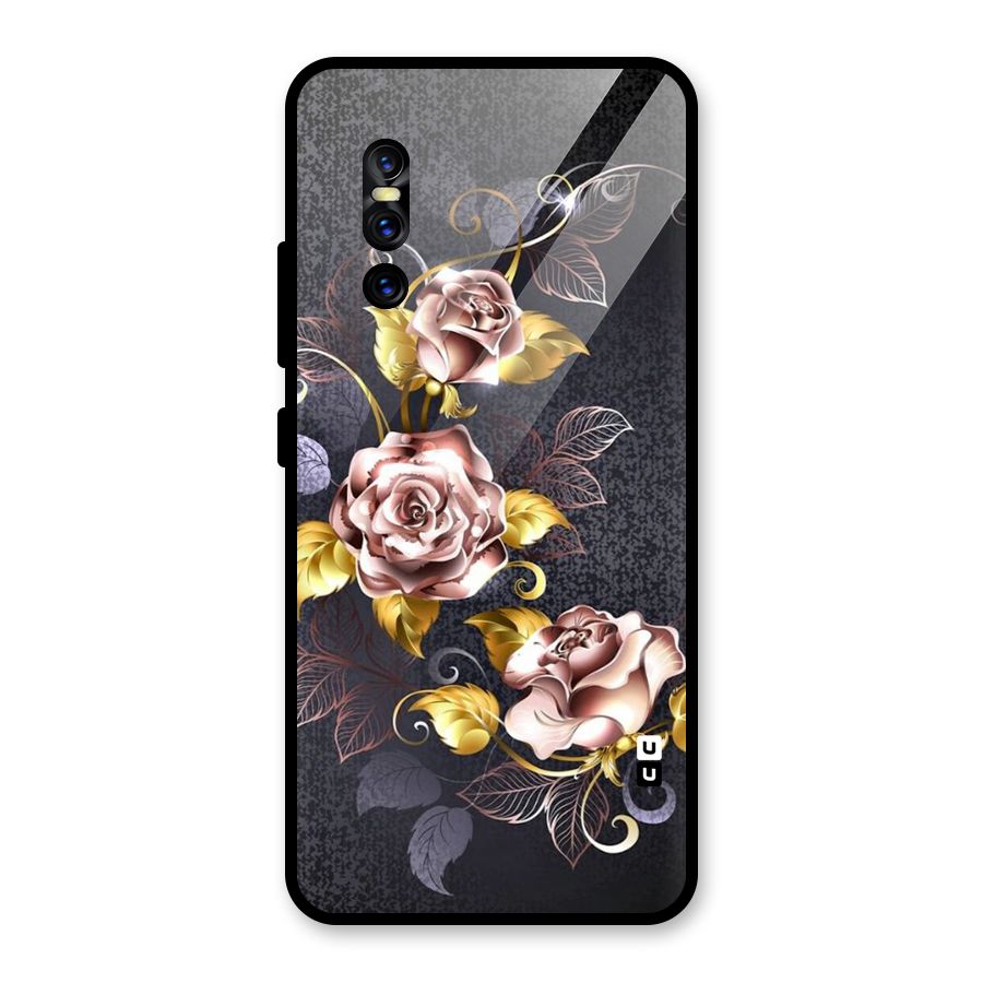 Beautiful Old Floral Design Glass Back Case for Vivo V15 Pro