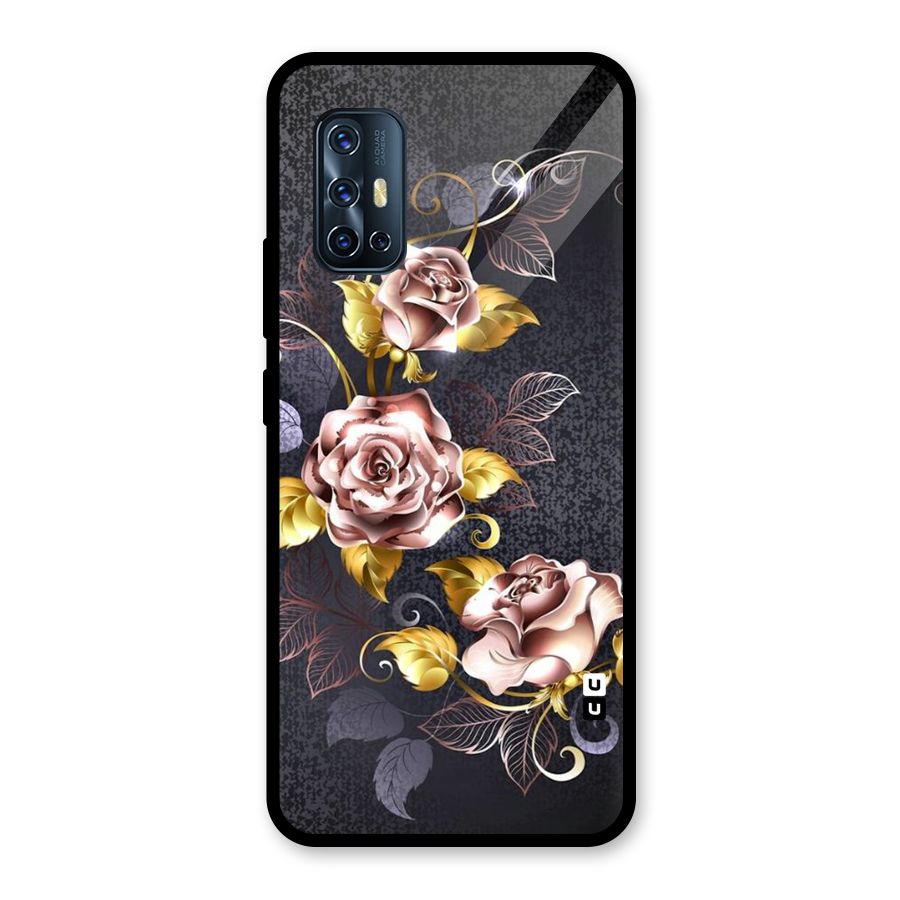 Beautiful Old Floral Design Glass Back Case for Vivo V17