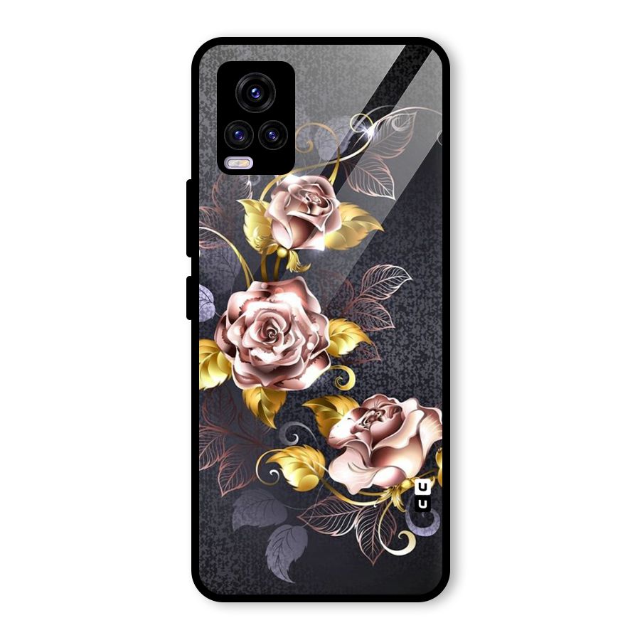 Beautiful Old Floral Design Glass Back Case for Vivo V20