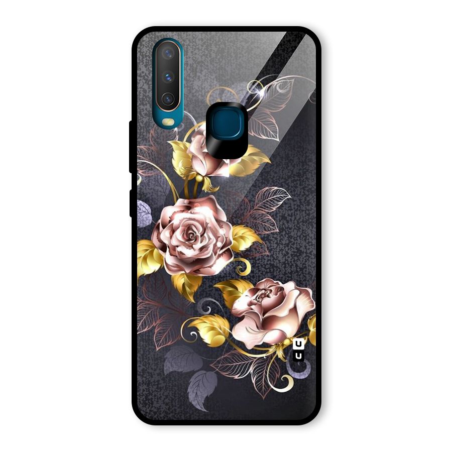 Beautiful Old Floral Design Glass Back Case for Vivo Y17