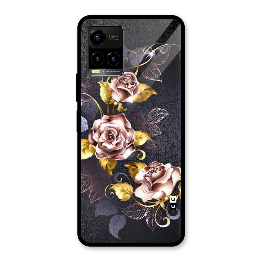 Beautiful Old Floral Design Glass Back Case for Vivo Y21T