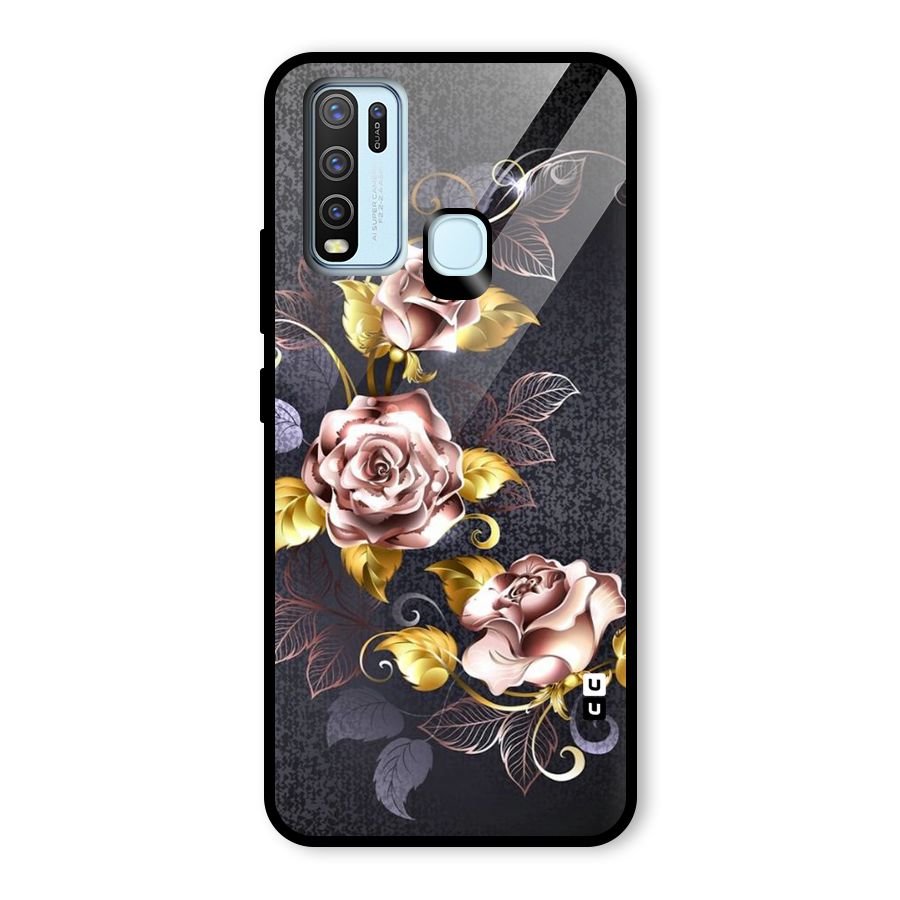 Beautiful Old Floral Design Glass Back Case for Vivo Y30