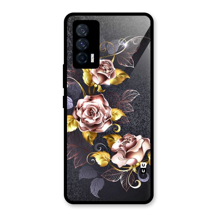 Beautiful Old Floral Design Glass Back Case for Vivo iQOO 7 5G