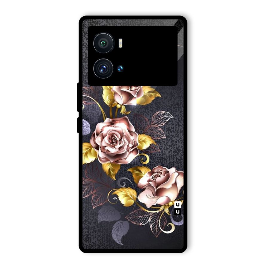 Beautiful Old Floral Design Glass Back Case for Vivo iQOO 9 Pro