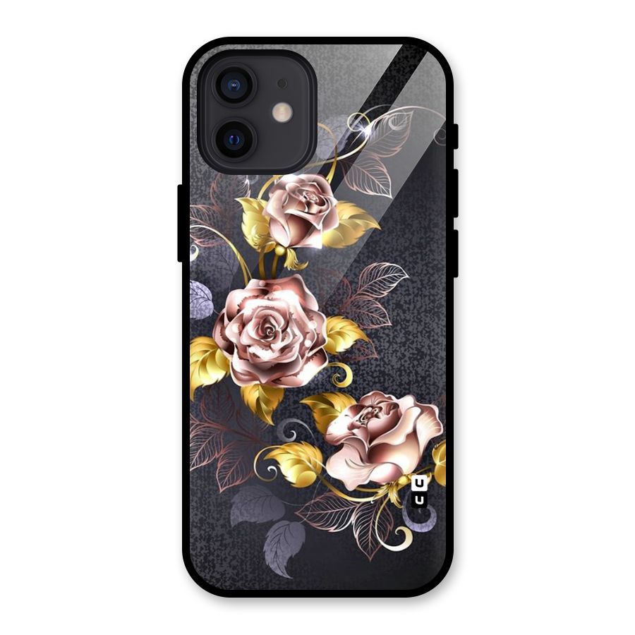 Beautiful Old Floral Design Glass Back Case for iPhone 12