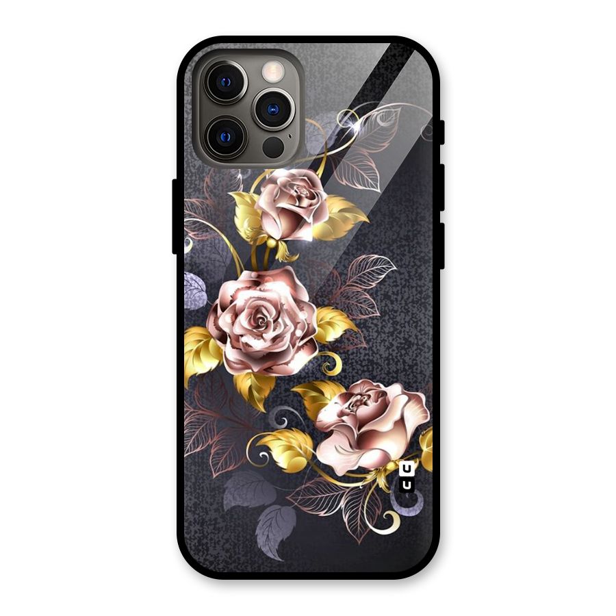Beautiful Old Floral Design Glass Back Case for iPhone 12 Pro