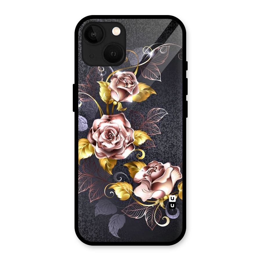 Beautiful Old Floral Design Glass Back Case for iPhone 13