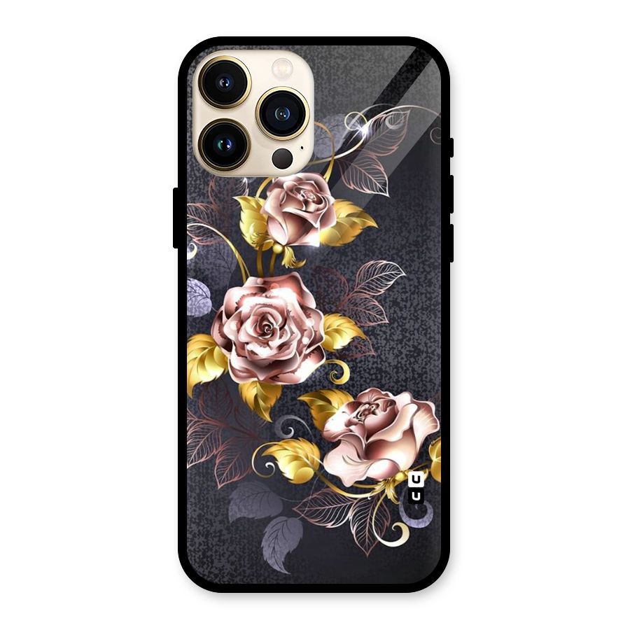 Beautiful Old Floral Design Glass Back Case for iPhone 13 Pro Max