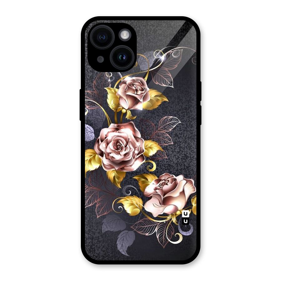 Beautiful Old Floral Design Glass Back Case for iPhone 14