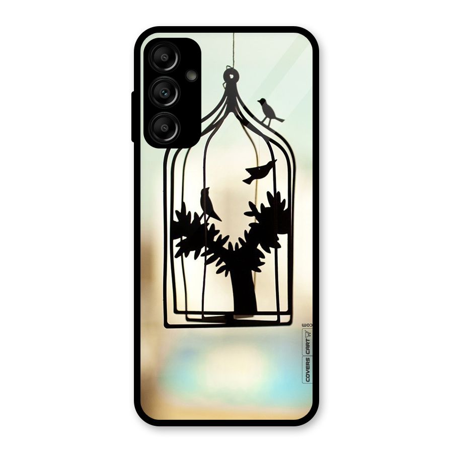 Beautiful Pegion Cage Glass Back Case for Galaxy A14 5G