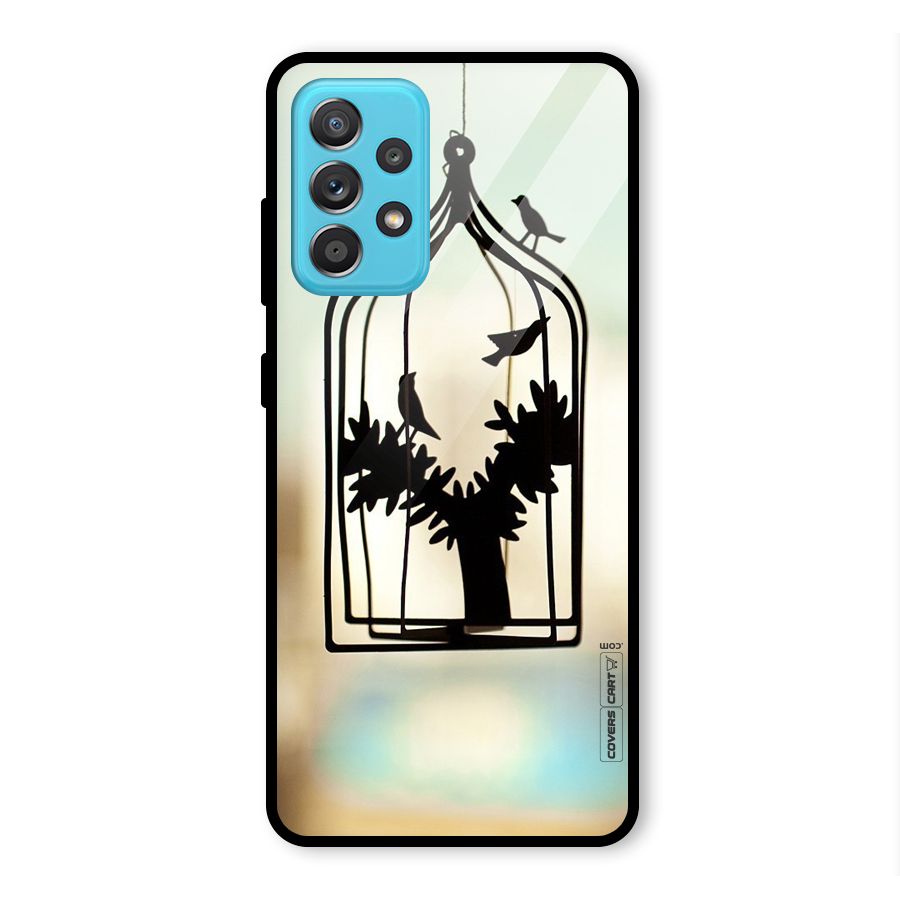 Beautiful Pegion Cage Glass Back Case for Galaxy A52s 5G