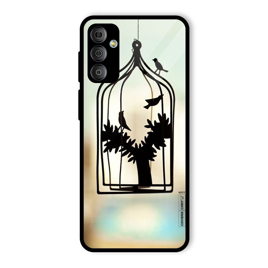 Beautiful Pegion Cage Glass Back Case for Galaxy F23